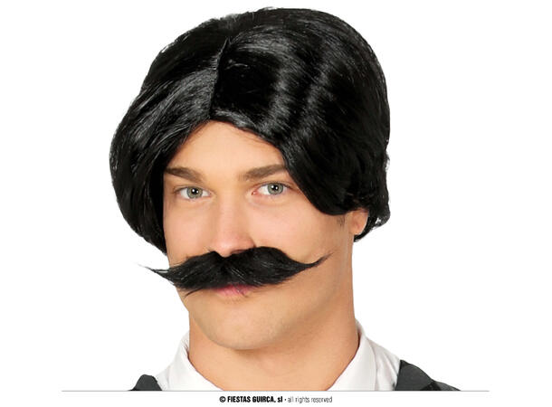 Parykk - Sort kort 1 Parykk i syntetisk hår 