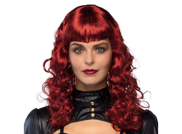 Parykk -  Lady Steampunk - Mørk rød 1 Dameparykk - Onesize 