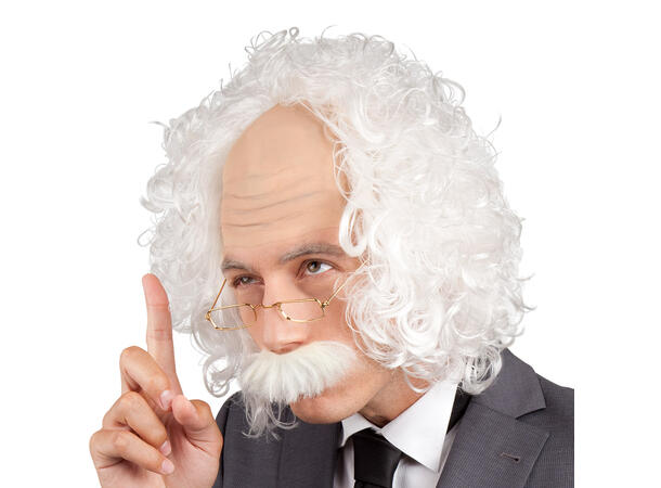 Parykk -  Professor m/bart og briller 1 Herreparykk - Onesize 