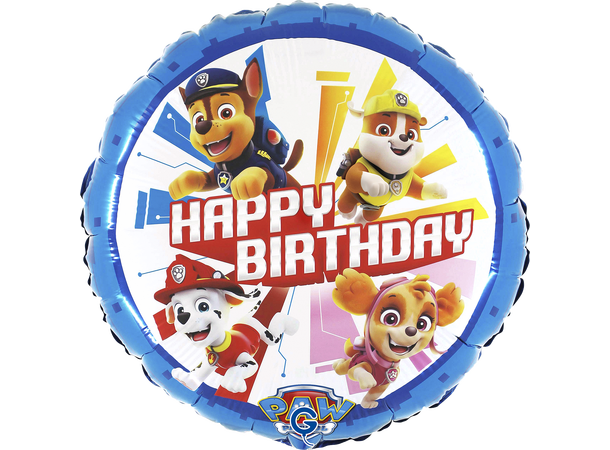 Paw Patrol - Happy Birthday - Rund 1 Folieballong rund - 46cm (18") 