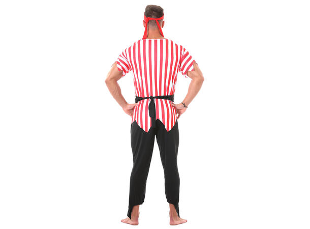 Piratkostyme - Rød/Sort/Hvit 1 Herrekostyme - str 54-56 (XL) 