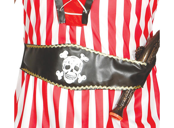 Piratkostyme - Rød/Sort/Hvit 1 Herrekostyme - str 54-56 (XL) 