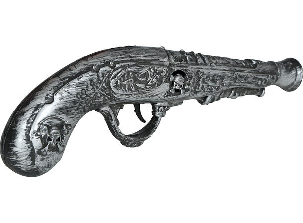 Piratpistol - sølv 1 Pistol i plast - 30cm - til voksen 