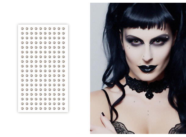 Piresing - Perler - Sølv 1 Ark med selvklebende piersing - 6x6cm 