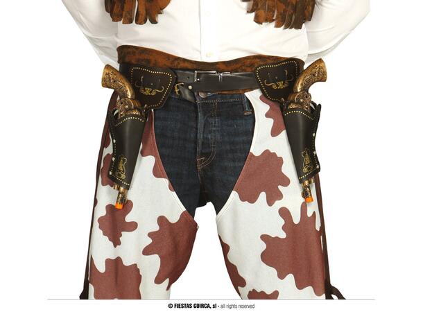 Pistolbelte med to revolvere - Voksen 1 Belte og 2 pistoler(29cm) i plast 