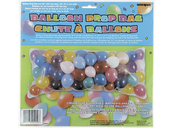 Pose til Ballongslipp 1 Pose i plast med snor - 200x91cm