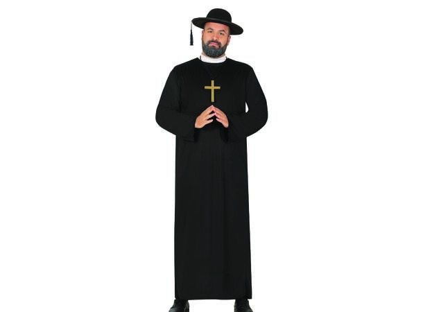 Prestekjole - m/krage - Sort 1 Herrekostyme - str 54-56 (XL) 