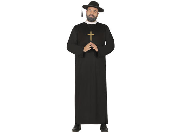 Prestekjole - m/krage - Sort 1 Herrekostyme - str 54-56 (XL) 