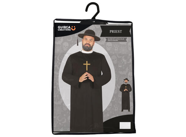 Prestekjole - m/krage - Sort 1 Herrekostyme - str 54-56 (XL) 