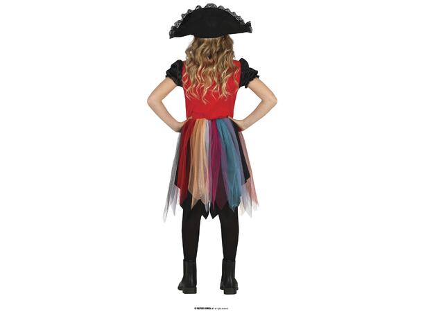 Priratkostyme - Kjole - Sort/Hvit/Rød 1 Barnekostyme til jente - Str 7-9 År 