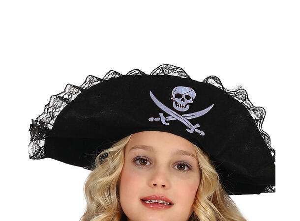 Priratkostyme - Kjole - Sort/Hvit/Rød 1 Barnekostyme til jente - Str 7-9 År 