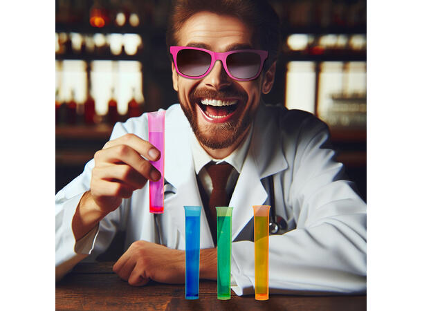 Reagensrør til Shots - Ass Neon farger 1 Display med 15 reagensrør - 13cm 