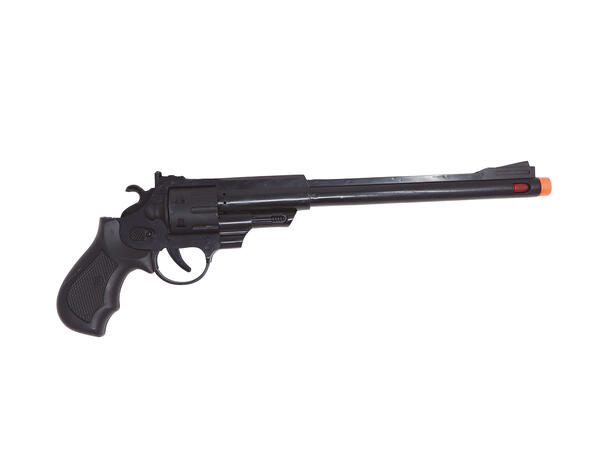 Revolver med langt løp - Sort 1 Lekepistol i plast - 43cm 