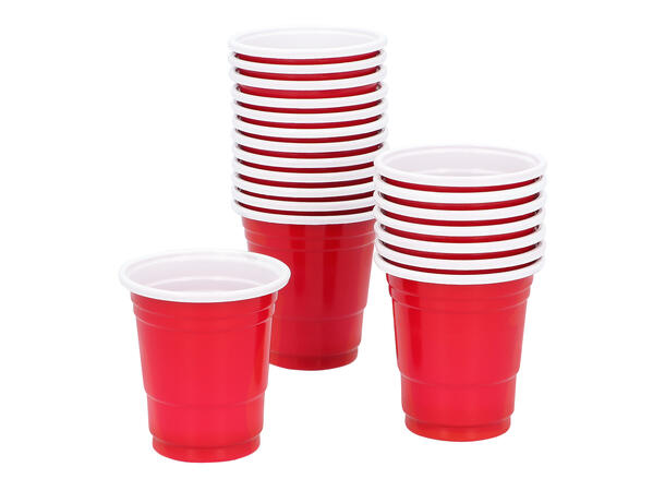 Røde shotteglass 20 plastikk shotteglass - 6cl 