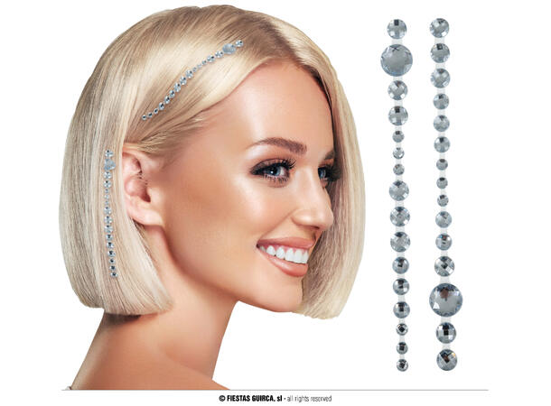 Skinnende hårsmykker 1 Ark med hårsmykker - 12x26cm 