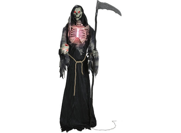 Skrekkfigur - Døden med ljå og skalle 1 Figur m/lyd/lys/begegelse - 220cm 