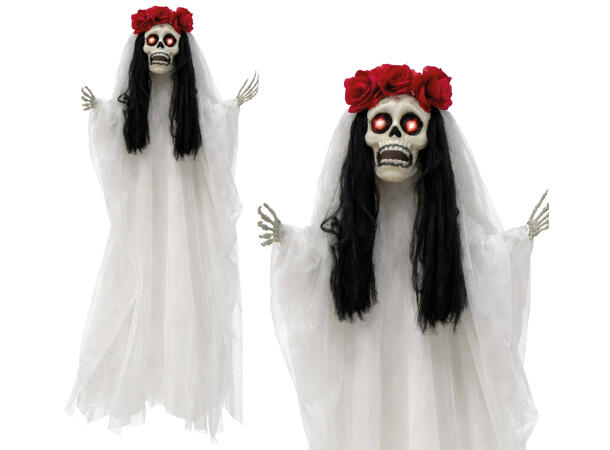 Skrekkfigur - Hengende brud med roser 1 Figur m/lys - 125cm 
