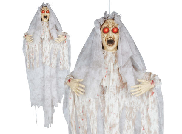 Skrekkfigur - Hengende skjelett - lilla 1 Figur m/lyd/lys/begegelse - 100cm 