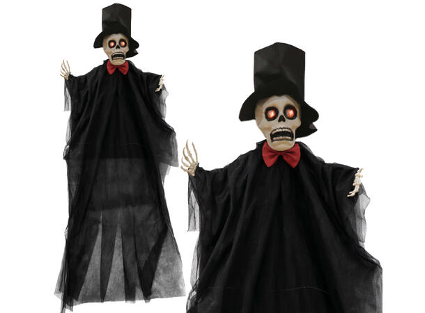 Skrekkfigur - Hengende skjelett m/dress 1 Figur m/lys - 135cm 