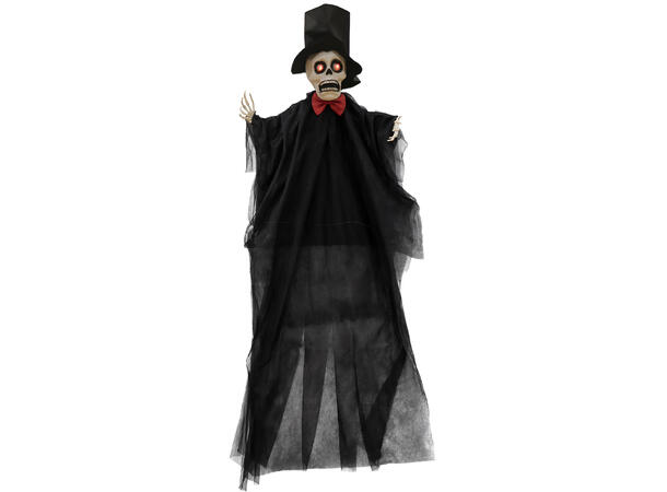 Skrekkfigur - Hengende skjelett m/dress 1 Figur m/lys - 135cm 