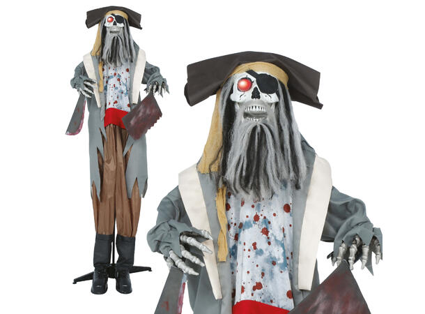 Skrekkfigur - Pirat - skjelett 1 Figur m/lyd/lys/begegelse - 180cm 