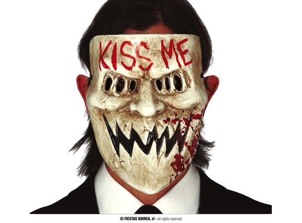 Skrekkmaske - "KISS ME" 1 Maske i PVC 
