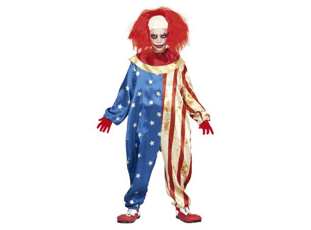 Skummel Klovn - Patriot - Rød/Hvit/Blå 1 Barnekostyme - Str 7-9 År 