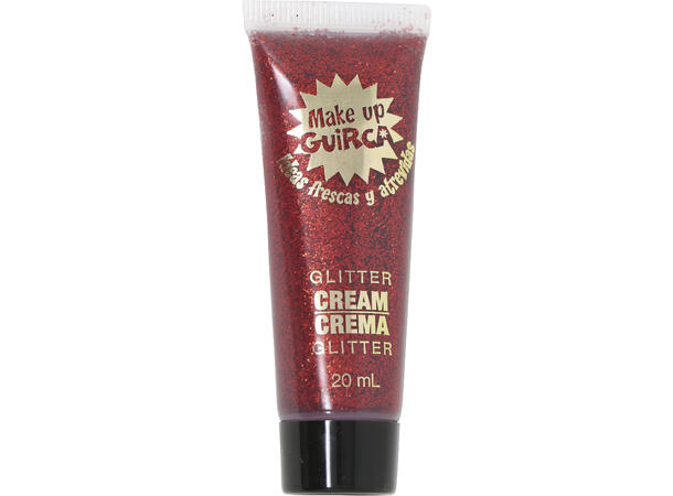 Sminkekrem glitter - Rød 1 Tube sminkekrem - 20ml 