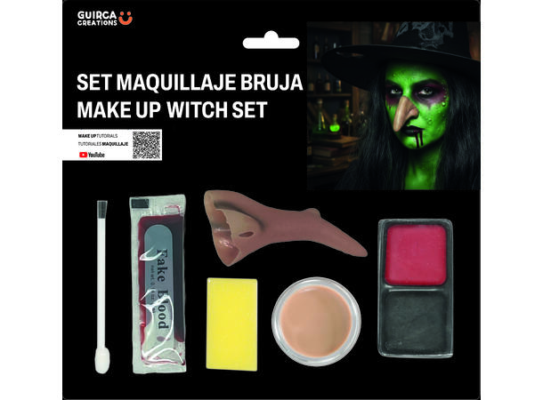 Sminkesett - Heks 1 Sett m/sminke, nese og tilbehør 