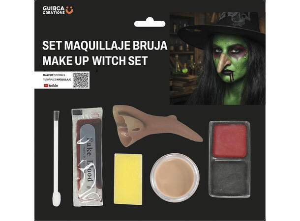 Sminkesett - Heks 1 Sett m/sminke, nese og tilbehør 