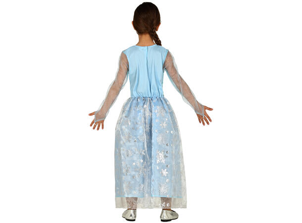 Snøprinsesse - Lyseblå kjole 1 Barnekostyme til jente - Str 10-12 År 