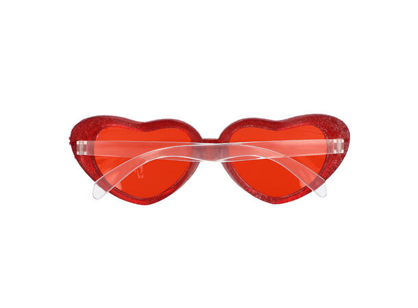 Solbriller - Hjerteform - Rød m/stener 1 Par briller i plast 