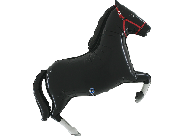 Sort hest 1 Folieballong med form - (73x80 cm) 