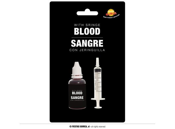 Sprøyte og flaske blod 1 Sprøyte og flaske m 20ml blod 