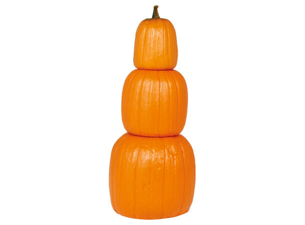Stabel med tre gresskar - Oransje 3 Gresskar i plast - 60cm 