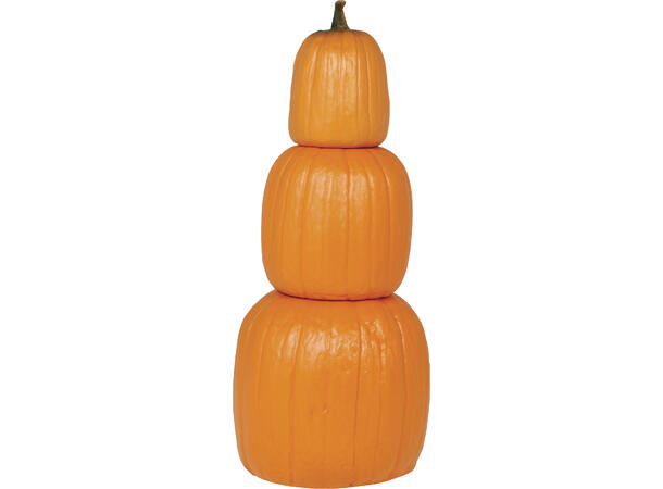 Stabel med tre gresskar - Oransje 3 Gresskar i plast - 60cm 