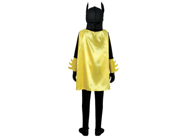 Superheltinne katt - Gul/Sort 1 Barnekostyme til jente - Str 7-9 År 