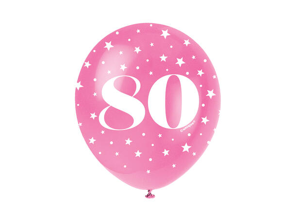 Superprint Premium 80 År - Assortert 5 Gummiballonger - 30cm (12")