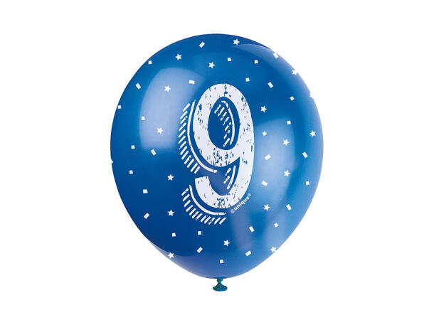 Superprint Premium 9 År - Assortert 5 Gummiballonger - 30cm (12")