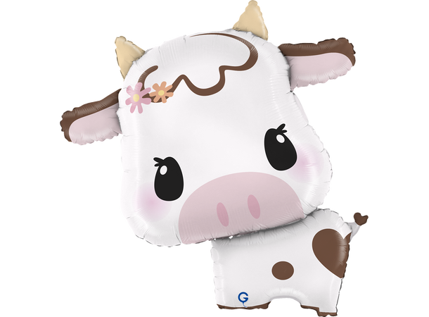 Søt ku 1 Folieballong med form - (57x59 cm) 