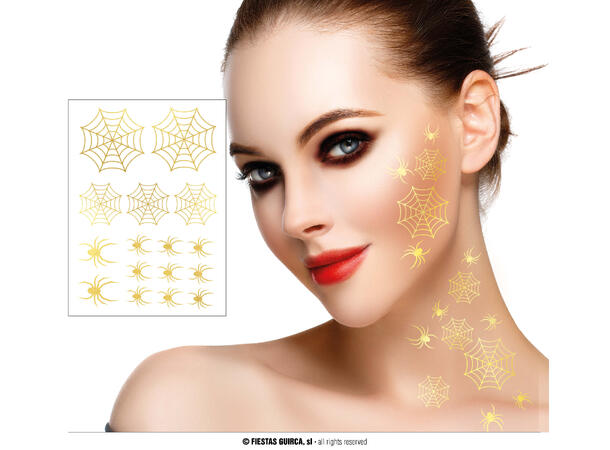 Tatoveringer - Gull - Halloween 1 ark med tatovering - 15x11cm 