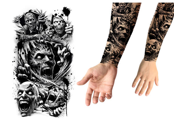 Tatoveringer - Zombie 1 Ark med tatoveringer - 30x14cm 