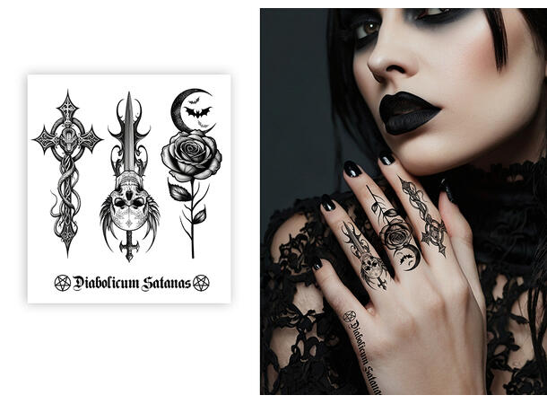 Tattovering - Gotisk 1 Ark med tatoveringer - 8x9cm 