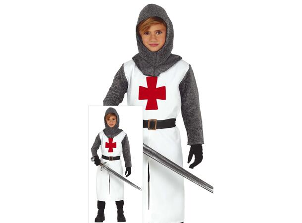 Tempelridder -Bukse,Tunika, Hette, Belte 1 Barnekostyme til gutt - Str 10-12 År 