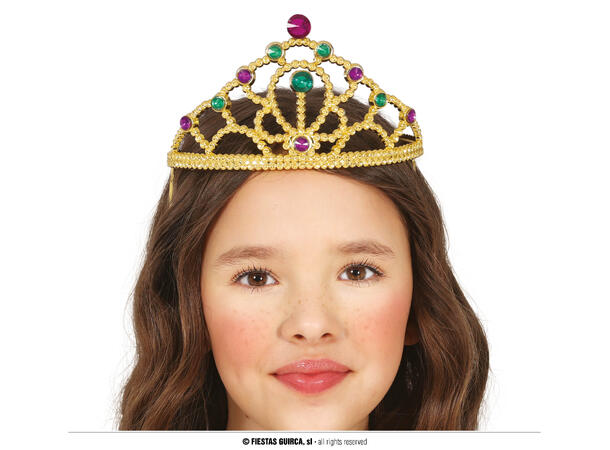 Tiara til barn - Gull m/stener 1 Tiara til barn i PVC 