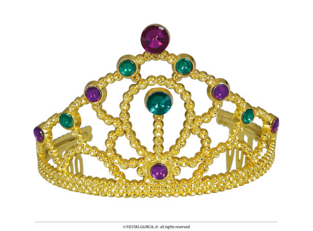 Tiara til barn - Gull m/stener 1 Tiara til barn i PVC 