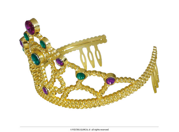 Tiara til barn - Gull m/stener 1 Tiara til barn i PVC 