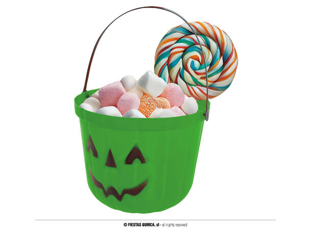 Treck or Treat - Gresskarbøtte - grønn 1 Godtebøtte i PVC - 20cm 