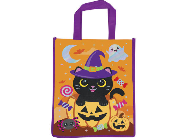 Trick or Treat - Godteveske katt m/hatt 1 Pose i PVC - 36x30m 