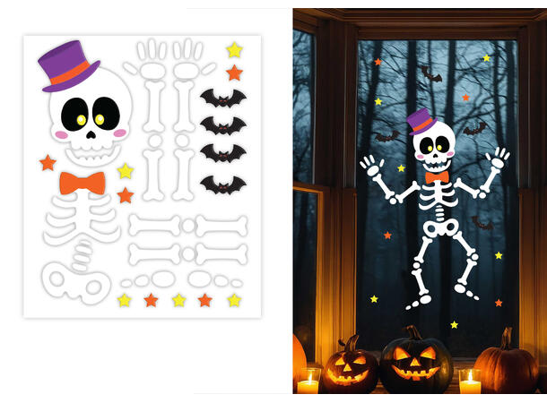 Vindusdekor - "HELP ME" - blodig 1 Vindusdekorasjon i gel - 40x50cm 